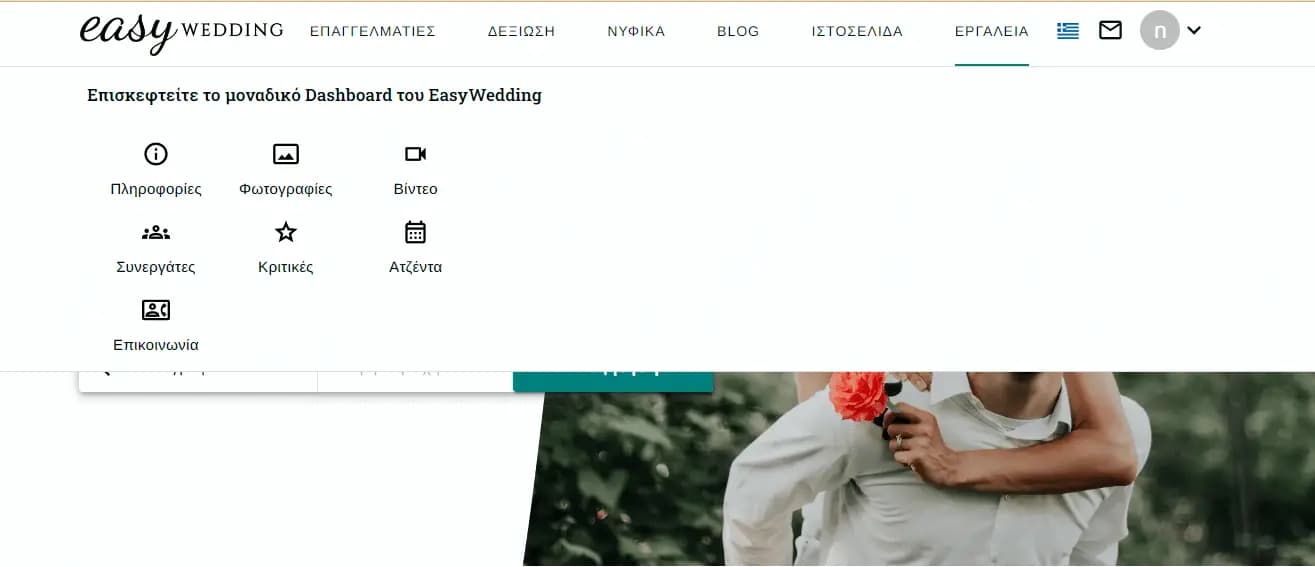 EasyWedding Professional Dashboard Entry